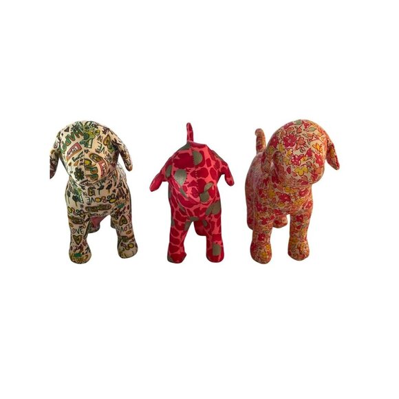Victorias Secret Pink Stuffed Dog Trio - Floral Leopard & Graffiti Prints - Plus - Picture 5 of 8